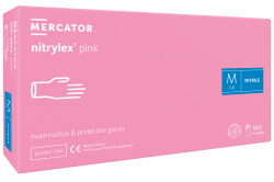 Ръкавици MERCATOR НИТРИЛ РОЗОВ - M - 100бр