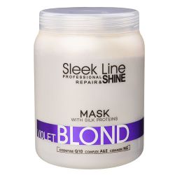 SLEEK LINE VIOLET BLOND - РЕГЕНЕРИРАЩА МАСКА ЗА ЛИЛАВИ ОТТЕНЪЦИ С КОПРИНЕНИ ПРОТЕИНИ, КОЕНЗИМ Q10 И СЕРАМИДИ 1000мл