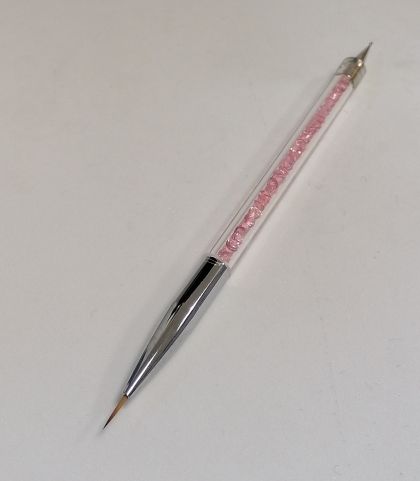 ТОЧКАТОР+ЧЕТКА ЗА РИСУВАНЕ С РОЗОВИ КРИСТАЛЧЕТА