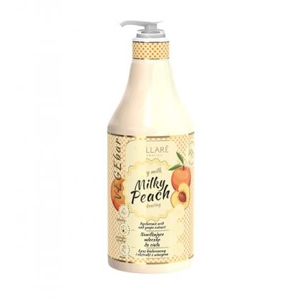 VOLLARE VEGEBAR MILKY PEACH - ВЕГАН ХИДРАТИРАЩО МЛЯКО ЗА ТЯЛО С ПРАСКОВИ, ХИАЛУРОНОВА КИСЕЛИНА И ГРОЗДОВИ СЕМКИ 300мл