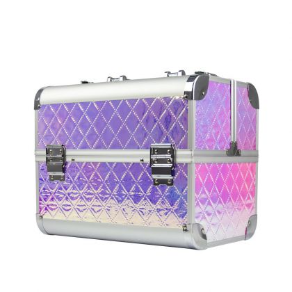 КОЗМЕТИЧЕН КУФАР L - 3D РОМБ ХОЛОГРАМЕН ЛАК 32x26x21