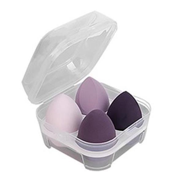СЕТ ГЪБИ ЗА ГРИМ BEAUTY BLENDER 4бр В КУТИЯ - СИВИ