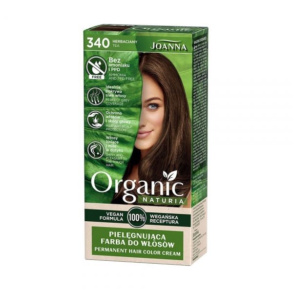JOANNA NATURIA ORGANIC - БЕЗАМОНЯЧНА БОЯ ЗА КОСА №340 Златисто кафяво