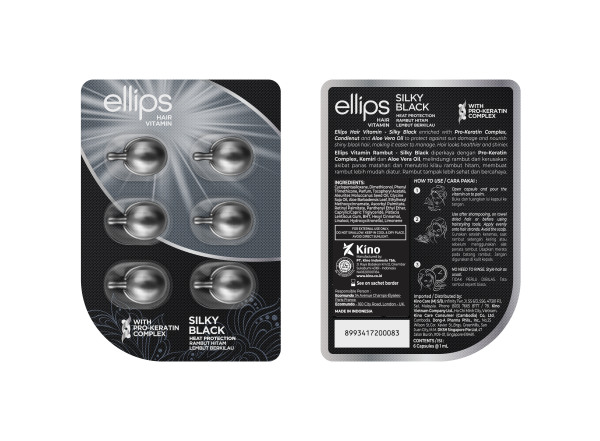 ELLIPS SILKY BLACK -  ВИТАМИНИ ЗА  ПО - КОПРИНЕНА  ЧЕРНА  КОСА  БЛИСТЕР 6бр