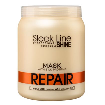 STAPIZ SLEEK LINE REPAIR - МАСКА ЗА СУХИ, ИЗТОЩЕНИ И ТРЕТИРАНИ КОСИ С КОПРИНЕНИ ПРОТЕИНИ, КОЕНЗИМ Q10 И СЕРАМИДИ 1000мл