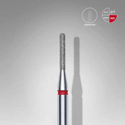 ДИАМАНТЕН НАКРАЙНИК STALEKS - ЗАОБЛЕН ЦИЛИНДЪР ЧЕРВЕН - ДИАМЕТЪР  1.4мм РАБОТНА ПЛОЩ 8мм