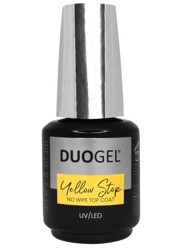 DUOGEL LED/UV ТОП ЛАК БЕЗ ЛЕПКАВ СЛОЙ - YELLOW STOP - 15мл