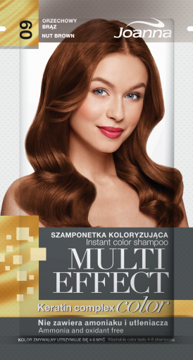 JOANNA MULTI EFFECT COLOR ШАМПОАН ОЦВЕТИТЕЛ №09 - Орехов цвят 35гр
