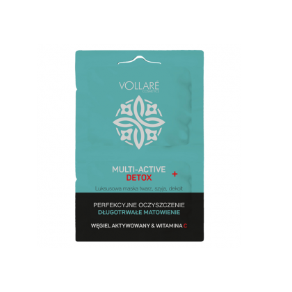 VERONA VOLLARE - MULTI-AVTIVE DETOX MASK - МАСКА ЗА ЛИЦЕ ЗА ПОЧИСТВАНЕ И ДЪЛГОТРАЙНО МАТИРАНЕ С АКТИВЕН ВЪГЛЕН И ВИТАМИН С 2х5мл