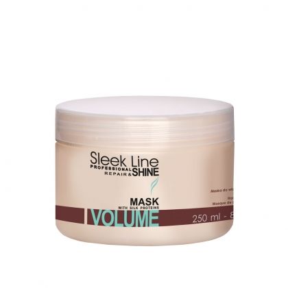 STAPIZ SLEEK LINE VOLUME - МАСКА ЗА ТЪНКИ И НЕЖНИ КОСИ, ПРИДАВАЩА ОБЕМ С КОПРИНЕНИ ПРОТЕИНИ, КОЕНЗИМ Q10 И СЕРАМИДИ 250мл