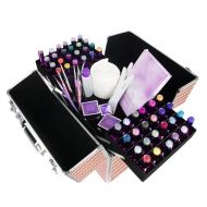 КОЗМЕТИЧЕН КУФАР XL - LAC 3D КВАДРАТ РОЗОВО ЗЛАТО  33x25x25