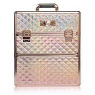 КОЗМЕТИЧЕН КУФАР XXL - 3D РОМБ РОЗОВО ЗЛАТО 25x35x40