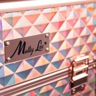 КОЗМЕТИЧЕН КУФАР XXL - 3D РОМБ РОЗОВО ЗЛАТО 25x35x40