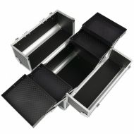 КОЗМЕТИЧЕН КУФАР L - 3D РЕЛЕФ СРЕБРИСТ 32x26x21см