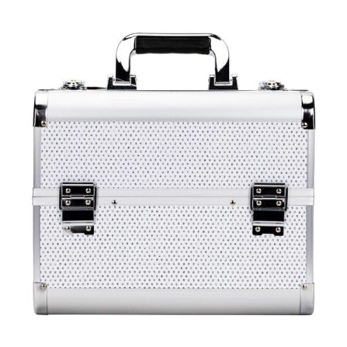 КОЗМЕТИЧЕН КУФАР L - 3D БЯЛ ЦИРКОНИЙ 32x26x21