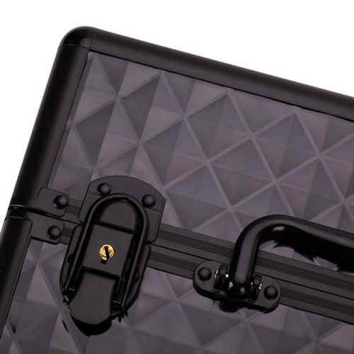 КОЗМЕТИЧЕН КУФАР M - 3D РОМБ ЧЕРЕН 30x20x20