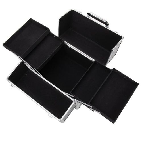 КОЗМЕТИЧЕН КУФАР XL - БЯЛ БРОКАТ - 32x25x25см