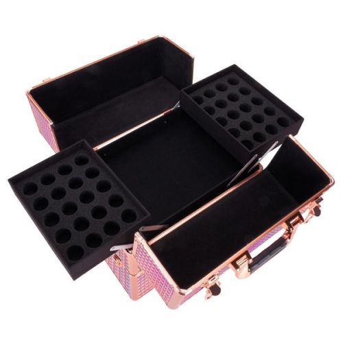 КОЗМЕТИЧЕН КУФАР XXL -  3D РОЗОВО ЗЛАТО K105-9 25x35x40 см