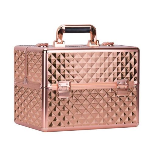КОЗМЕТИЧЕН КУФАР XL - 3D РОЗОВО ЗЛАТО 33x25x25 см