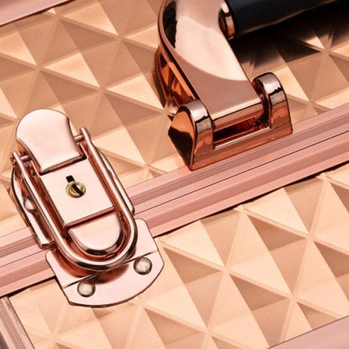 КОЗМЕТИЧЕН КУФАР XL - 3D РОЗОВО ЗЛАТО 33x25x25 см