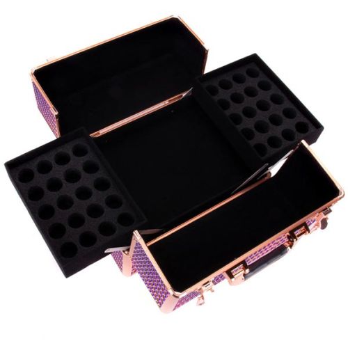 КОЗМЕТИЧЕН КУФАР XL - РЕЛЕФ РОЗОВО ЗЛАТО K105-9 33x25x25 см