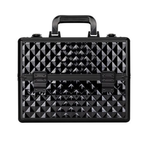 КОЗМЕТИЧЕН КУФАР XL - 3D РОМБ ЧЕРЕН 2 - 33x25x25 см