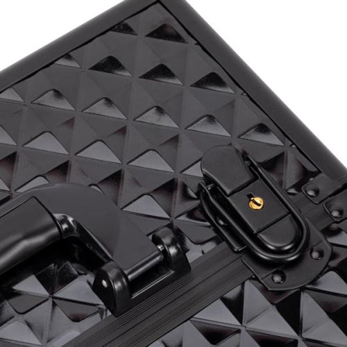 КОЗМЕТИЧЕН КУФАР XL - 3D РОМБ ЧЕРЕН 2 - 33x25x25 см