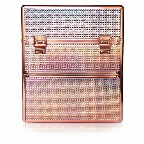 КОЗМЕТИЧЕН КУФАР XXL - 3D КВАДРАТ РОЗОВО ЗЛАТО  №4531 25x35x40 см