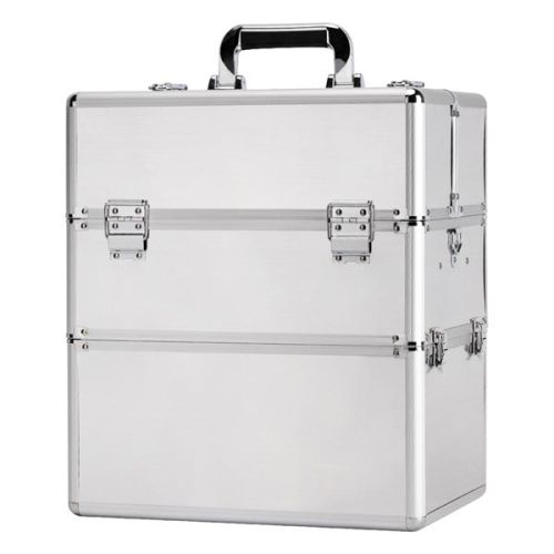 КОЗМЕТИЧЕН КУФАР XXL - СРЕБРИСТ №4517 39x25x35 см