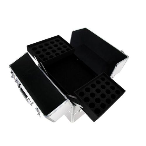 КОЗМЕТИЧЕН КУФАР XXL - СРЕБРИСТ №4517 39x25x35 см