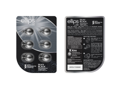 ELLIPS SILKY BLACK -  ВИТАМИНИ ЗА  ПО - КОПРИНЕНА  ЧЕРНА  КОСА  БЛИСТЕР 6бр