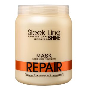 STAPIZ SLEEK LINE REPAIR - МАСКА ЗА СУХИ, ИЗТОЩЕНИ И ТРЕТИРАНИ КОСИ С КОПРИНЕНИ ПРОТЕИНИ, КОЕНЗИМ Q10 И СЕРАМИДИ 1000мл