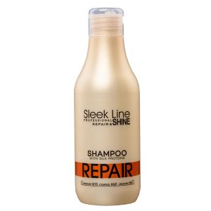 SLEEK LINE REPAIR - ШАМПОАН ЗА СУХИ, ИЗТОЩЕНИ И ТРЕТИРАНИ КОСИ С КОПРИНЕНИ ПРОТЕИНИ, КОЕНЗИМ Q10 И СЕРАМИДИ 300мл