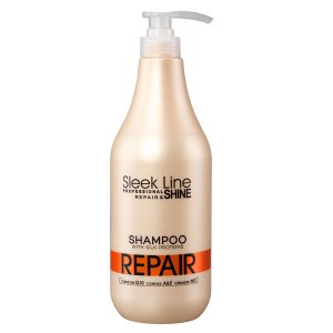 SLEEK LINE REPAIR - ШАМПОАН ЗА СУХИ, ИЗТОЩЕНИ И ТРЕТИРАНИ КОСИ С КОПРИНЕНИ ПРОТЕИНИ, КОЕНЗИМ Q10 И СЕРАМИДИ 1000мл