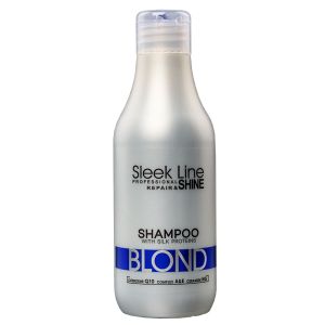 SLEEK LINE BLOND - МАТИРАЩ ШАМПОАН ЗА РУСИ, СИВИ И ИЗСВЕТЛЕНИ КОСИ С КОПРИНЕНИ ПРОТЕИНИ, КОЕНЗИМ Q10 И СЕРАМИДИ 300мл
