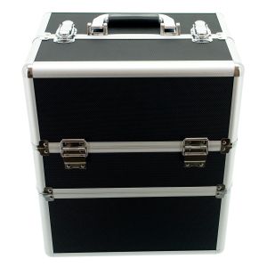 КОЗМЕТИЧЕН КУФАР XXL - РЕЛЕФ СРЕБЪРЕН  - 34x41x25 см