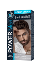 JOANNA POWER MEN COLOR CREAM МЪЖКА БОЯ 3в1 ЗА КОСА, БРАДА И МУСТАЦИ №03 ЕСТЕСТВЕНО КАФЯВО