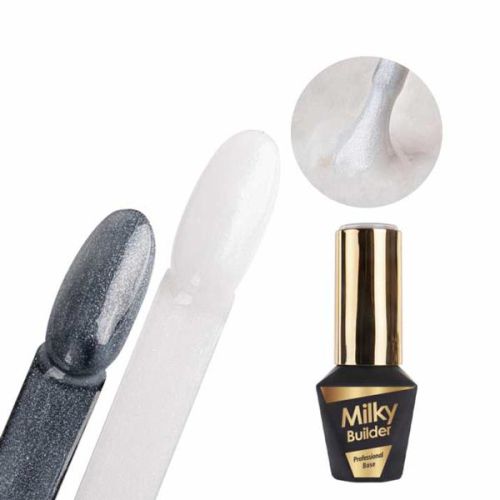 MOLLY LAC BASE MILKY BUILDER - МЛЕЧНА ИЗГРАЖДАЩА БАЗА ЗА ГЕЛ ЛАК PEARLY - 10мл