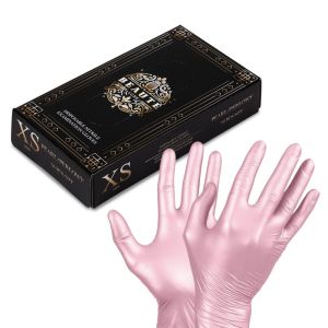 РОЗОВА ПЕРЛА НИТРИЛНИ РЪКАВИЦИ - BEAUTE LUXE PEARL - XS - 50бр