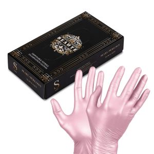 РОЗОВА ПЕРЛА НИТРИЛНИ РЪКАВИЦИ - BEAUTE LUXE PEARL -  S - 50бр