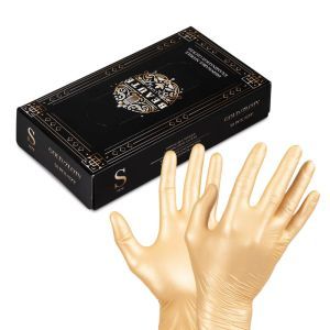 ЗЛАТИСТИ НИТРИЛНИ РЪКАВИЦИ - BEAUTE LUXE GOLD - XS - 50бр