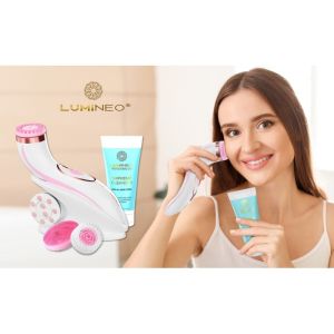ЧЕТКА ЗА ЛИЦЕ 4 В 1 - LUMINEO PRO HOME SPA + ГЕЛ ЗА ВСИЧКИ ТИПОВЕ КОЖА 100 мл - РОЗОВА