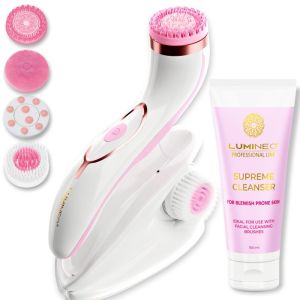 ЧЕТКА ЗА ЛИЦЕ 4 В 1 - LUMINEO PRO HOME SPA + ГЕЛ ЗА АКНЕИЧНА КОЖА 100 мл - РОЗОВА
