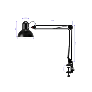 НАСТОЛНА ЛАМПА С LED КРУШКА PiX 314 - ЧЕРНА