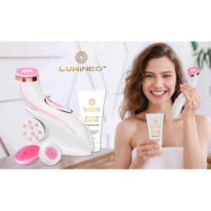 ЧЕТКА ЗА ЛИЦЕ 4 В 1 - LUMINEO PRO HOME SPA + ГЕЛ ЗА ЧУВСТВИТЕЛНА КОЖА 100 мл - РОЗОВА